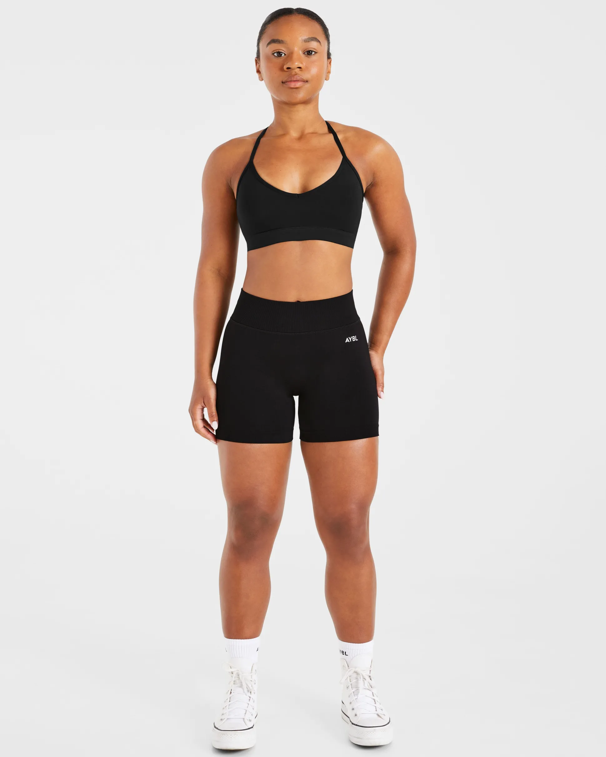 Essential V Neck Strappy Sports Bra