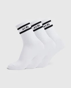 Everyday Double Stripe Crew Socks (3 Pack)