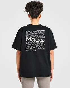 Focused Wavy Oversized T Shirt