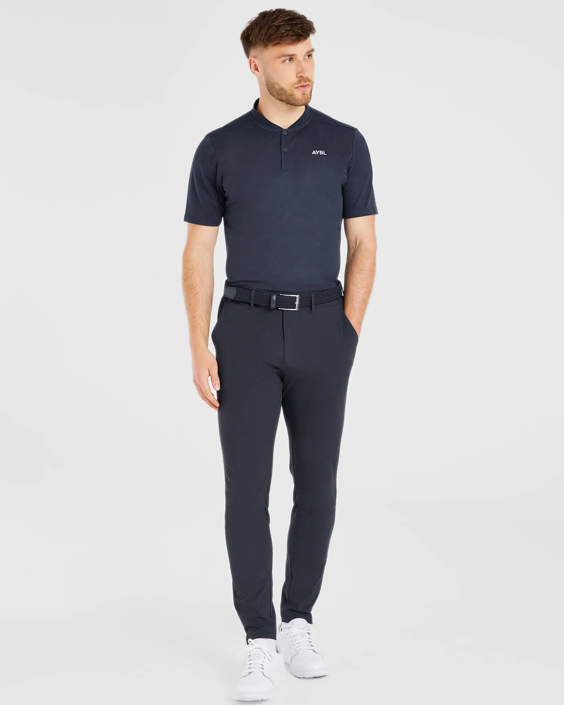 Performance Collarless Polo Shirt