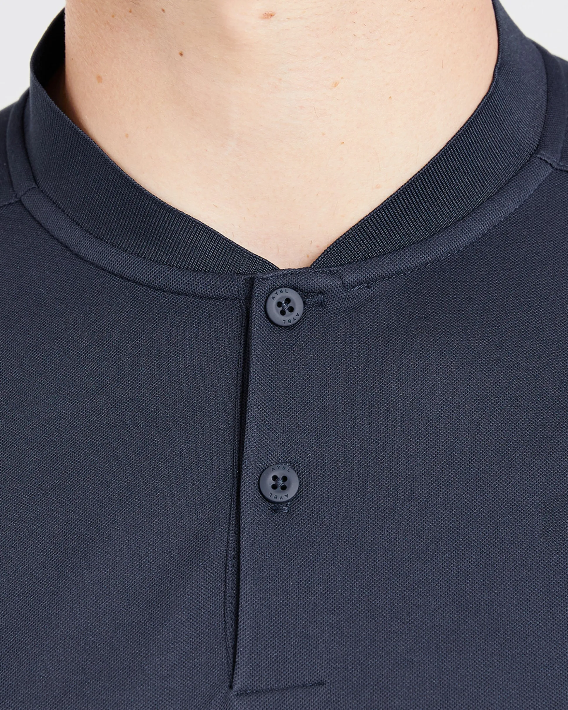 Performance Collarless Polo Shirt