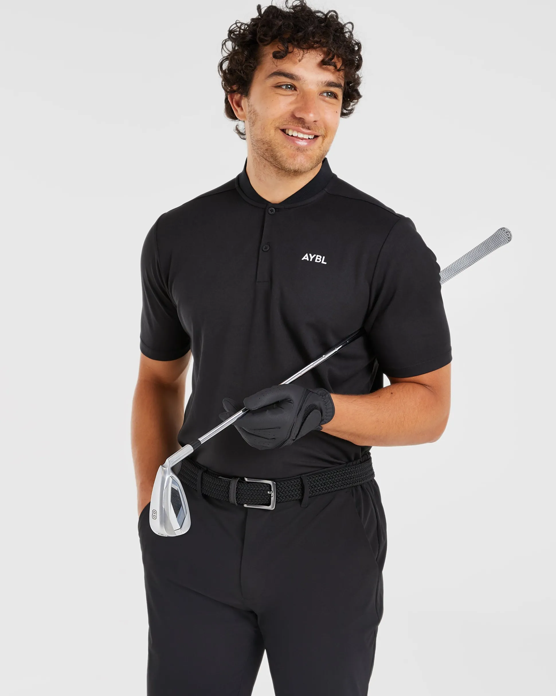 Performance Collarless Polo Shirt
