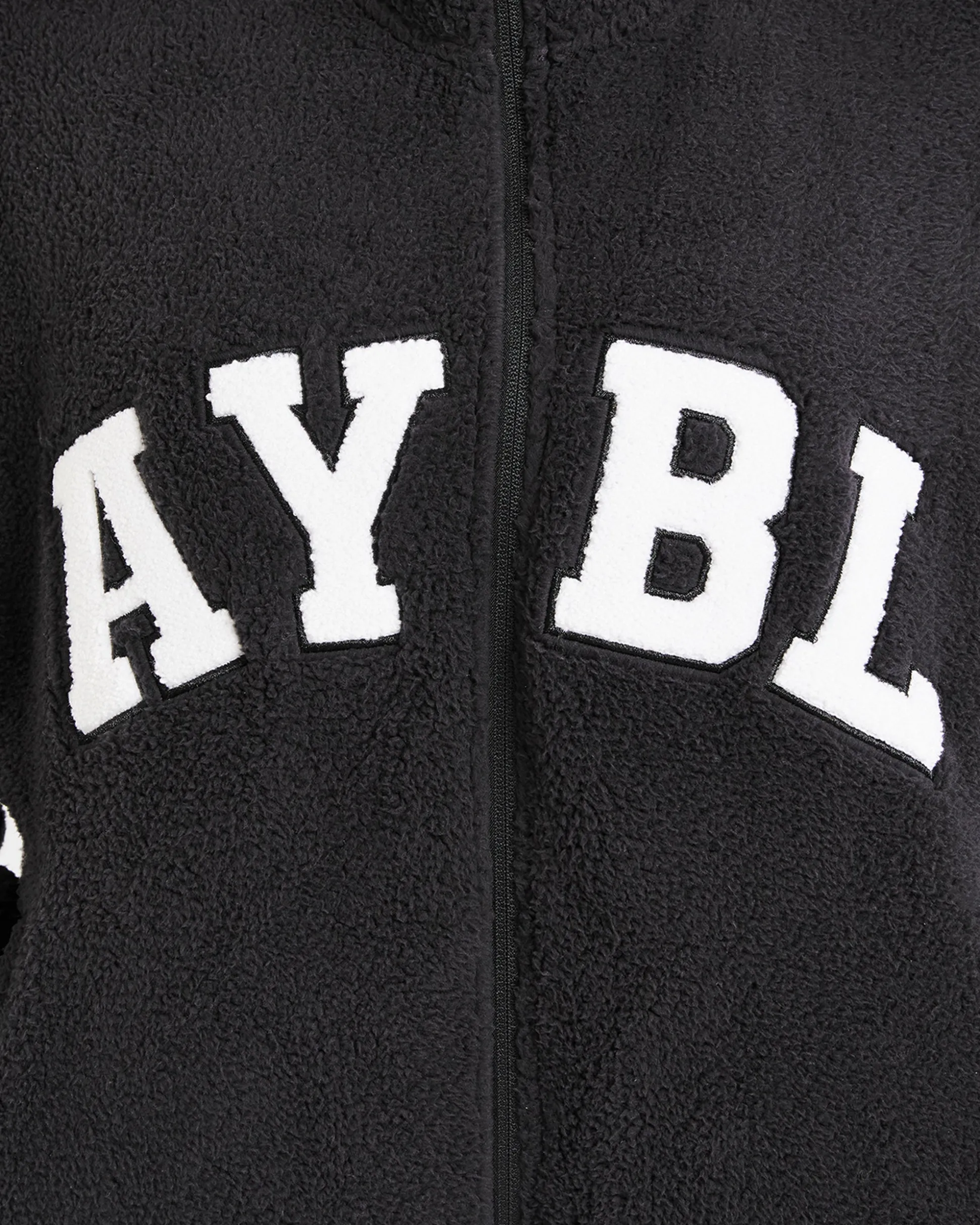 Varsity Oversized Fleece Zip Up Jacket