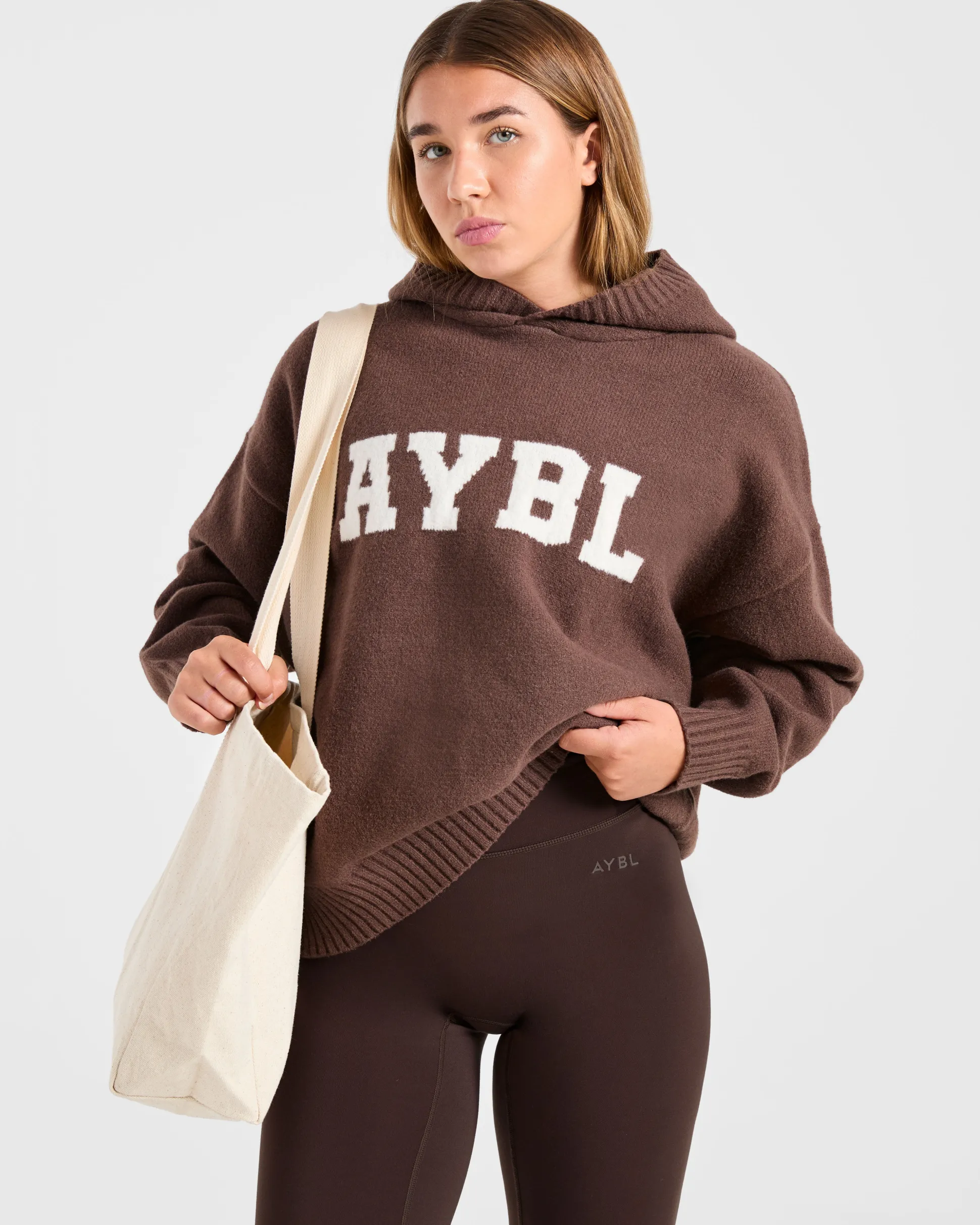 Varsity Oversized Knitted Hoodie